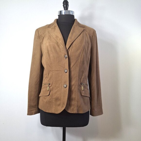 Conrad C Proportion Petite Jackets & Blazers - Vintage Conrad C Proportion Petite Sz 12 (LG) Suede Blazer Jacket Buttoned Lined